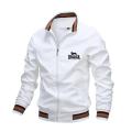 Lonsdale - Men's slim fit standing neck baseball jacket, Happy logo, casual, latest spring fashion, high quality, 2024.