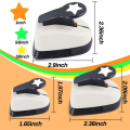 3 PCS Star Hole Punch, Star Punch, Star Paper Punch, White & Black Plastic+Metal Star Puncher for Crafts, Paper Punch for Crafting. 