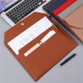 A4 Paper File Bag Portable Leather File Bag Fashion File Bag Thickening Button File Bag Waterproof File Bag. 