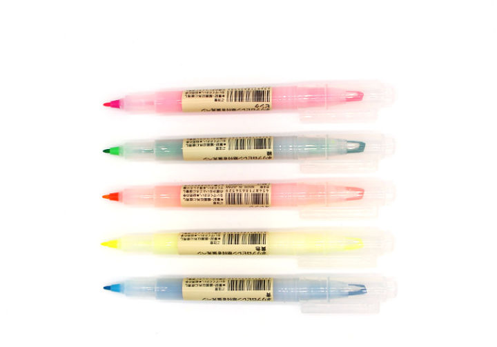 Japanese%20Version%20MUJI%20Stationery%20MUJI%20Fluorescent%20Pen%20Double-Headed%20Window%20Student%20Marker%20Key%20Mark%20Hand%20Account%20Pen%20-%20Image%205