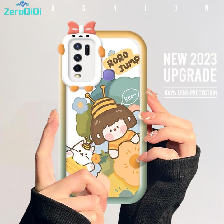 ZeroQiQi for Vivo Y50 / Y30 / Y30i Back Cover Happy Cute Girl Monster Lens Phone Case Thin Soft Drop Resistant Protective Cover