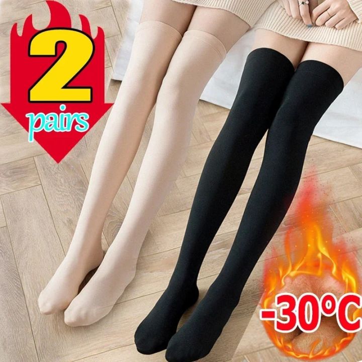 1/2Pairs%20Thickened%20Velvet%20Stockings%20Winter%20Women's%20Home%20Warmer%20Floor%20Socks%20Over%20Knee%20Sox%20Solid%20Colors%20Snow%20Boots%20Heat%20Hosiery%20-%20Image%202