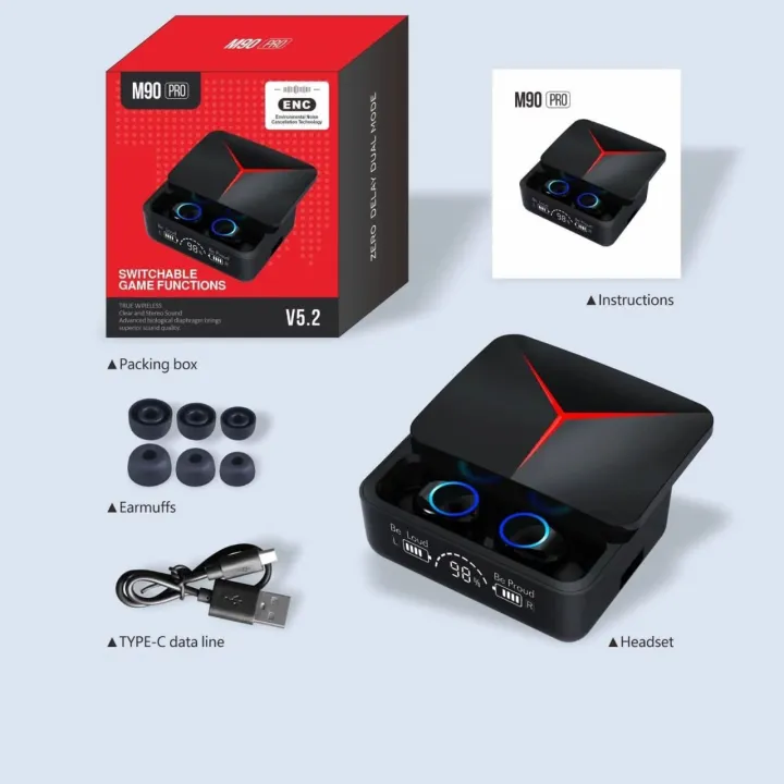 M90%20Pro%20True%20Wireless%20Earbuds%20User%20Manual%20-%20Image%202