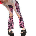 Women Straight Pants, Zebra Animal Pattern Loose Show Leg Length Color Block Casual Spring Clothing.