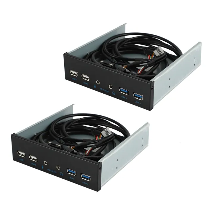 2pcs%205.25%20Inch%20Desktop%20Pc%20Case%20Internal%20Front%20Panel%20USB%20Hub%202%20Ports%20USB%203.0%20and%202%20Ports%20USB%202.0%20-%20Image%203