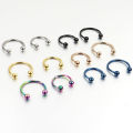2pcs 0.8mm 1.2mm 20G 16G Ball Circulars Horseshoes Ear Ball Horseshoe Nose Ring Piercing Body Jewelry.