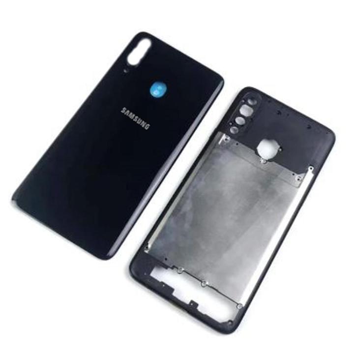 For Samsung Galaxy A20S Housing Frame with Battery Cover Replacement Back Battery Cover  Glass Case