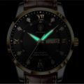 Fopul Mall High-End Business Quartz Watch with Calendar for Men - Luxurious Leather Wristwatch.