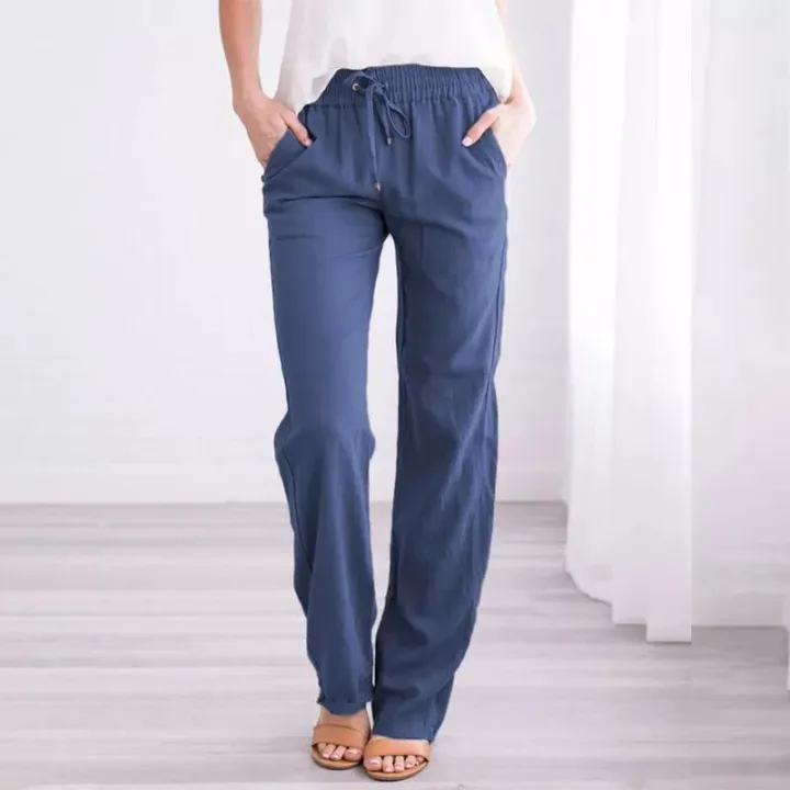 Women%E2%80%99s%20relax%20wear%20Cotton%20Linen%20Baggy%20Casual%20Pants%20Trousers%20Plus%20Size%20-%20Image%204