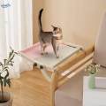 Cat Window Perch Hammock Steady Space Saving with Wood Frame for Indoor Cats Cat Bed pink gray. 