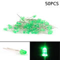 50Pcs- 3mm COLORFUL GREEN LED 3mm Round LED Light Emitting Diode Basic Green Light Bulbs For Electronics Project Indicator Front Panels LED Light DIY - Rgb Light. 