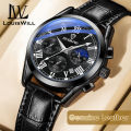 LouisWill Men's Casual Fashion Quartz Watches Leather Strap 3ATM Waterproof - Business Wristwatches. 