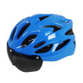 Factory wholesale bicycle helmet integrated magnetic goggles riding helmet mountain bike riding helmet tail light. 