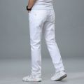 2022 Autumn New Men's White Straight Jeans Classic Style Fashion Business Cotton Elasticity Denim Trousers Male Brand Pants.