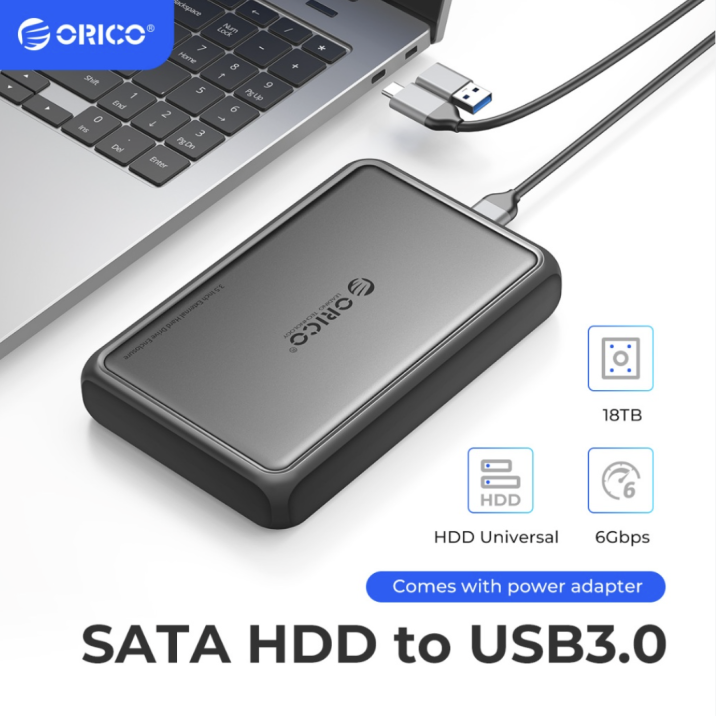 ORICO DDL35-U3 USB External Hard Drive Enclosure for SATA HDD  and SSD Max 20TB Supports UASP 12V/2A Power Supply