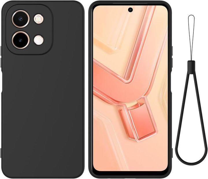 Vivo Y28 4G Silicone Matte Flexible Soft Phone Case- Black - Phone Back Cover