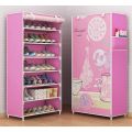 Portable 3D Shoe Rack Plastic Shoe Organizer / Rak Sepatu Kain Printing 9 Tingkat 10 Susun R13 Portable.