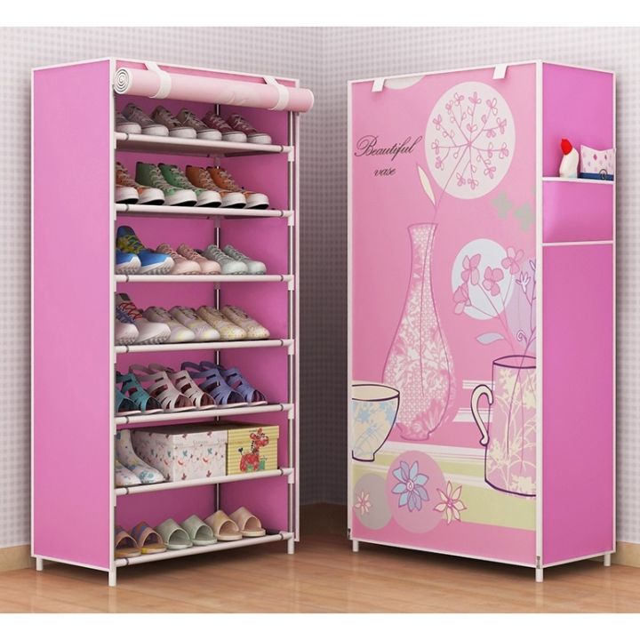 Portable%203D%20Shoe%20Rack%20Plastic%20Shoe%20Organizer%20/%20Rak%20Sepatu%20Kain%20Printing%209%20Tingkat%2010%20Susun%20R13%20Portable%20-%20Image%202