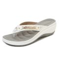 2023 Women's Slippers Summer New Fashion Metal Button Slides Shoes Wedge Beach Sandals Women Outside Platform Leisure Flip Flops.