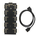 RGB Hub Controller 1‑10 RGB Hub Controller PC Chassis Fan Hub CPU Cooling HUB1‑10 12V ARUA Hub Controller. 