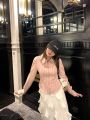 Striped Shirt for Women Autumn New Niche Design Zipper Slim Fit Slimming Sweet Youth.