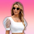 Puff Sleeve Tissue Hata Crop Top Blouse for Women. 