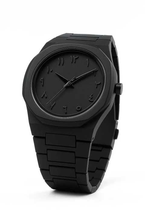 New Aura Arabic Watch Men's Quartz Watch Black Carbon Plastic watch for men