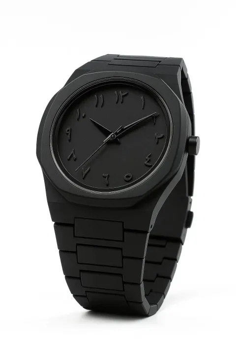 New Aura Arabic Watch Men's Quartz Watch Black Carbon Plastic watch for men
