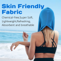 Multi-Use Cooling Hoodie Towel for Neck and Face, Ideal for Sauna, Yoga, and Camping, Blue. 