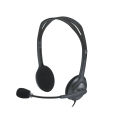 Logitech H111 Wired Headset, Stereo Headphones with Noise-Cancelling Microphone, 3.5 mm Audio Jack, Laptop/Smartphone/Tablet - Black.