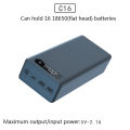 16*18650 USB Welding Free Battery Storage Box Fast Wireless Charging Power Case Hudduo.