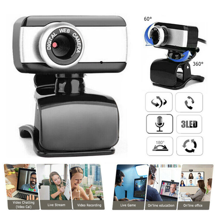 480P HD Webcam with Mic USB Web Camera+Microphone For