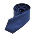 2 Pcs Casual Necktie Polyester Narrow Neck Tie Skinny Solid Dark Thin Necktie, Black & Blue. 
