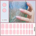 20/16Tips/Sheet Semi-Cured Gel Nail Patch Pink Tulip Flower Adhesive Sliders Long Lasting Full Cover Nail Stcikers UV Lamp Neede.