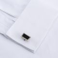 Solid Mens Classic French Cuffs Dress Shirt Long Sleeve Covered Placket Formal Business Standard-fit Design Wedding White Shirts.
