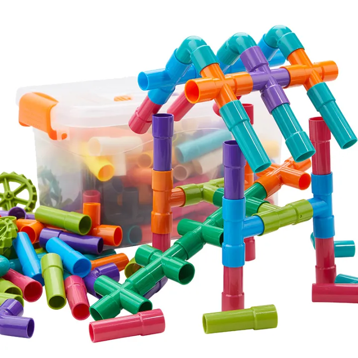 Children's%20pipe%20building%20block%20toys%20assembly%20puzzle%20puzzle%20plastic%20water%20pipe%20baby%203%20years%20old%20kindergarten%20interactive%20DIY%20toys%20-%20Image%203