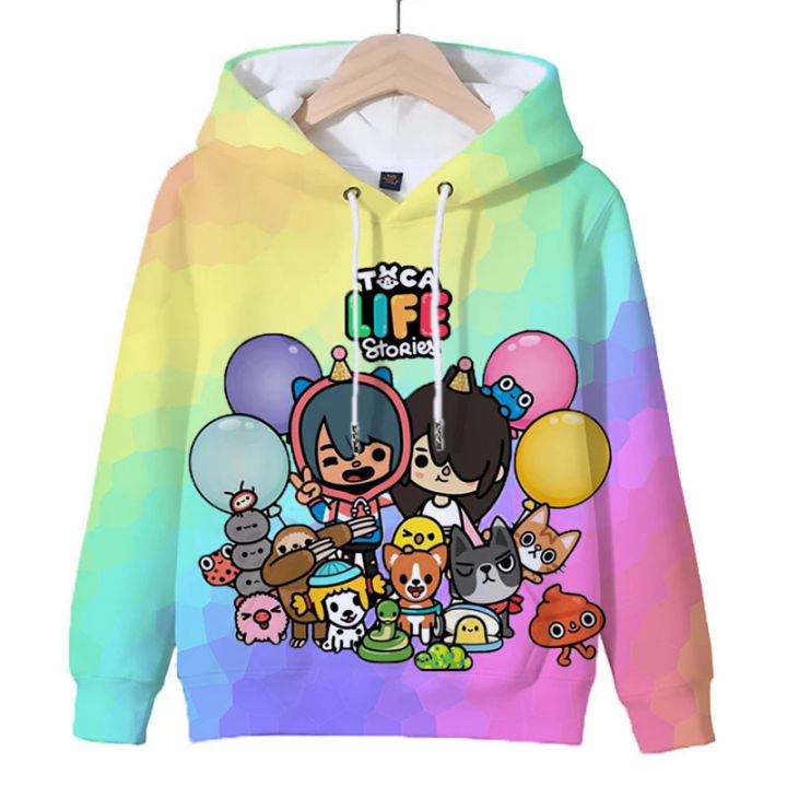 Kids Cartoon Clothes Toca Life World Hoodies Casual Pullover Children Coat Boys Outerwear Autumn Toca Boca Sweatshirt for Girls