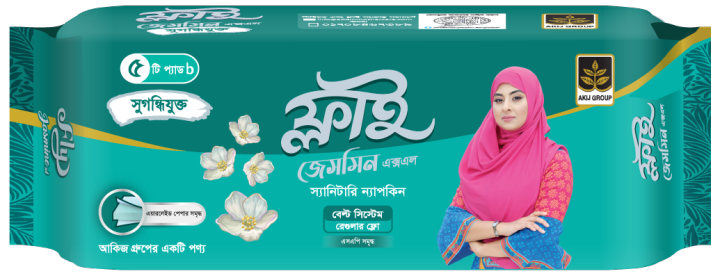 Fly Sanitary Napkin-Jasmine XL 5- Belt System-Perfumed 5 Pads Pack