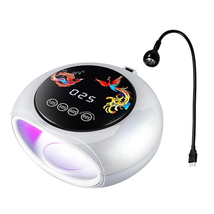 High Power 360° UV Curing Phototherapy Machine LED Nail Lamp White ...