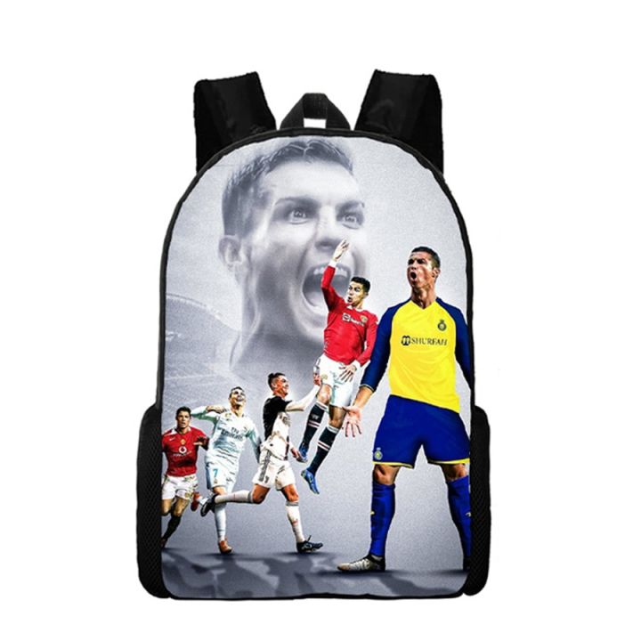 Ronaldo Wallpaper Cr7 Backpack Boys and Girls School Bag Children's School Bag Cartoon Children's Backpack Pen Bag Birthday Gift