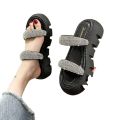 2023 Sandals Woman Crystal Wedge Summer Chunky Platform Women Leather Slippers Thick Sole Gladiator Shoes for Women Flip Flops.