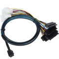 Sff-8643 To Sff-8482 Cable Internal Hd Mini Sas Sff8643 Host To 4x 29pin Sff8482 Target Adapter Cord With Ide 4pin Power 0.5m 1m. 