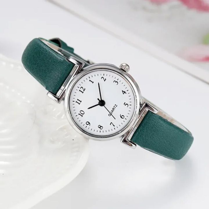 Quartz Watch Ladies Fashion Small Dial Casual Watch Leather Strap Wristwatch for Women