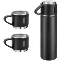 500ml Stainless Steel Vacuum Flask 3 Cup Set | Insulated Hot & Cold Water Bottle | Travel & Home Use | MNK SHOP. 