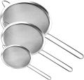 Chakni/Tea Strainer/Fine Mesh Stainless Steel Strainers -3 Pcs set Small, medium, big.