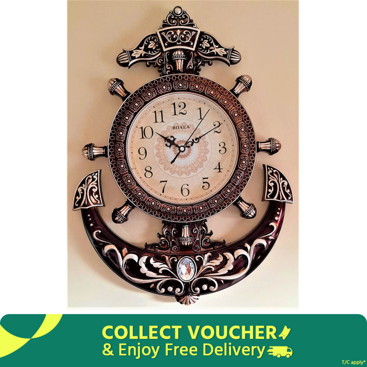 Quartz Oreva Decorative Retro Anchor Wall Clock