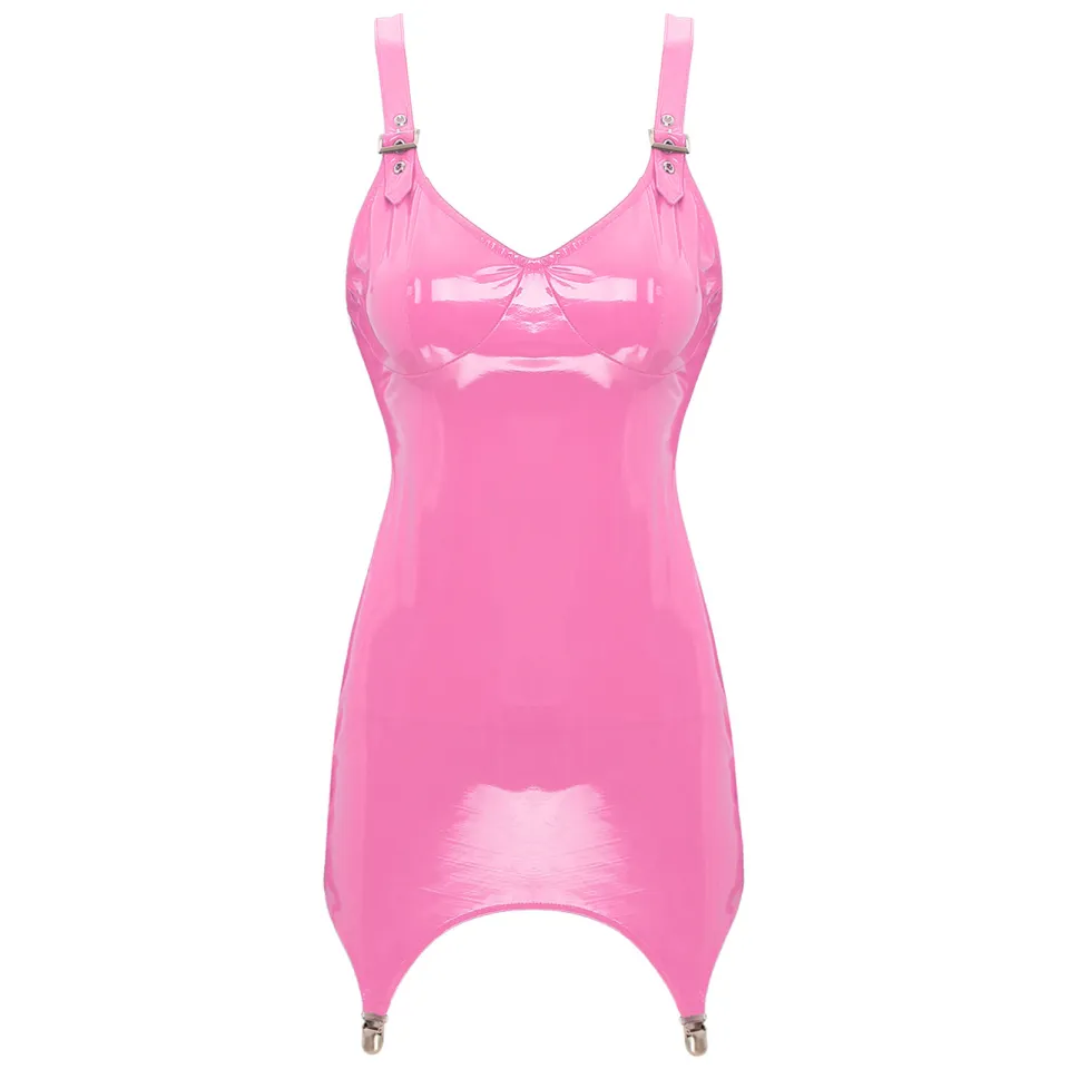 hot pink bodycon dress amazon Faux Leather Hot Pink Patent Leather Dress Hot Micro Mini Dress Amazon Shop MILONT Bodycon Square
