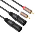 2RCA to 2xLR 3-Core XLR Cable Mixer Power Amplifier 2 RCA to 2 XLR Male HiFi Stereo Audio Connection Mic Cable Active Speaker Microphone Audio Cable.