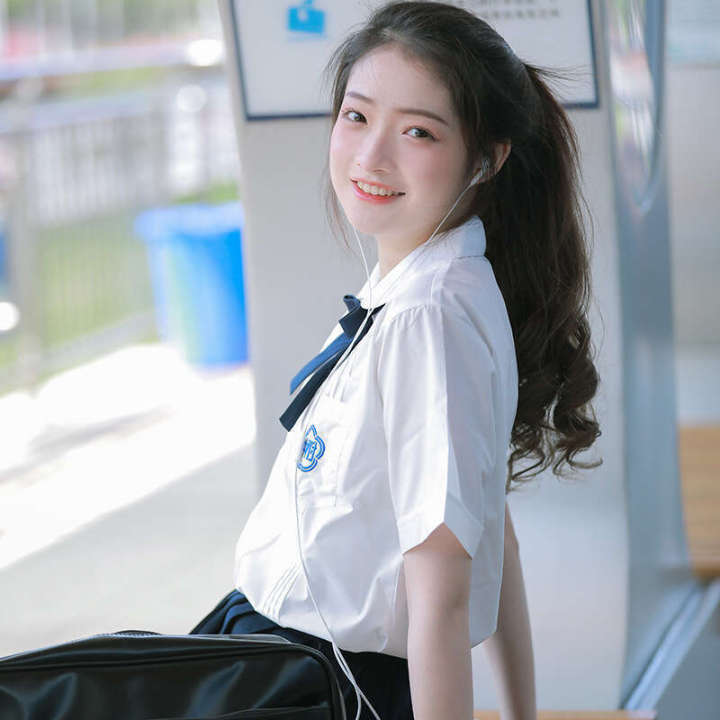 Taiwan%20Affiliated%20Middle%20Genuine%20Female%20High%20School%20College%20Style%20Student%20Dress%20White%20Shirt%20JK%20Uniform%20Set%20Summer%20Graduation%20Season%20-%20Image%204