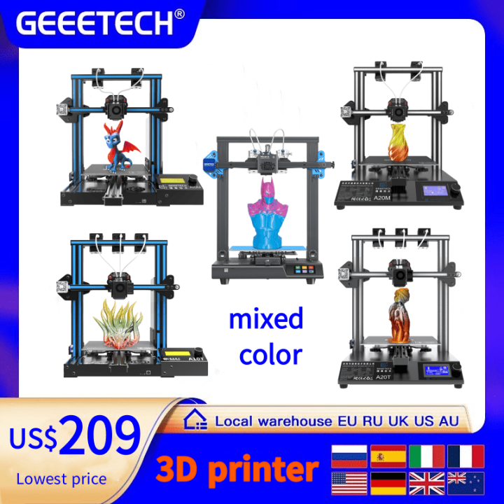 FDM 3D Printer Geeetech Upgrated Version A20T A10T A10M Mizar M 3D Printer Dual Triple Color Mixing, High precision 3d printing
